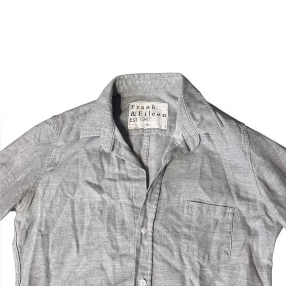Frank & Eileen Shirley Oversized Button Up Shirt Gray Size Small Long Sleeve Top - Picture 3 of 8